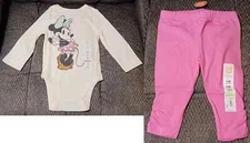 Baby Girl Size 12 Months Bodysuit Legging Disney Minnie Mouse Jumping Beans Pink