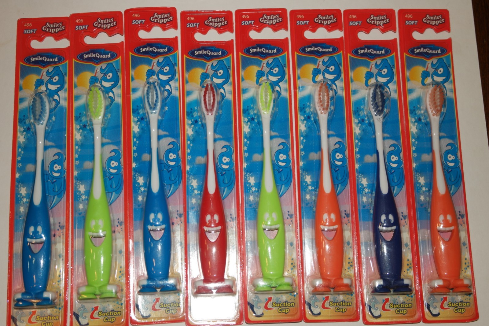 Dr. Fresh Smiley Gripper Toothbrush with Suction Cup (6X) Six