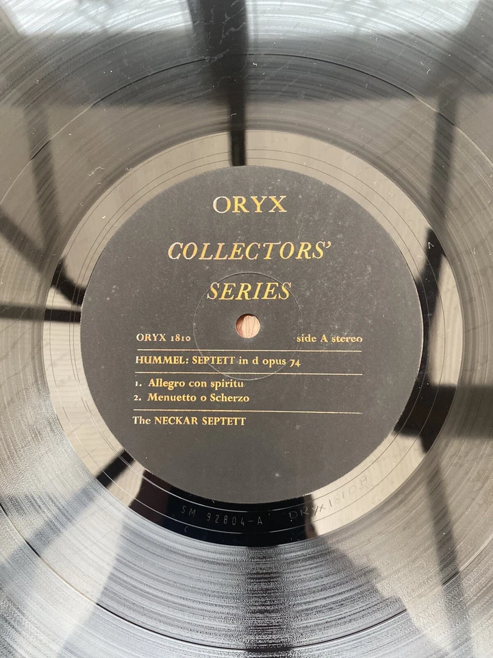 JOHANN NEPOMUK HUMMEL * LP * SEPTET IN D MINOR OP74 THE NEKTAR SEPTETT ORYX 1810 - Image 3 of 4