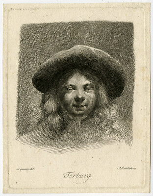 Antiker Meisterdruck-PORTRAIT-MOSES TER BORCH-ter Borch-Bartsch-ca. 1800