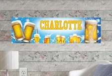 Beer - Personalized Name Poster Customized Birthday Party Banner Wall Decor
