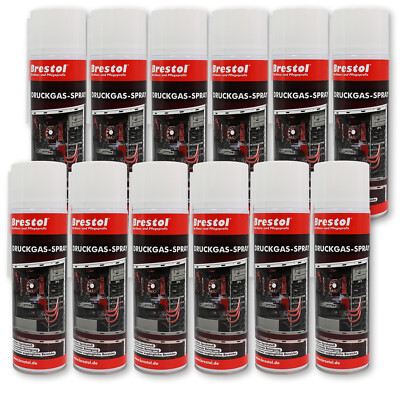 14,15€/L) 12x 500 ml Druckluftspray Luftdruckspray Drucker-Entstauber Spray