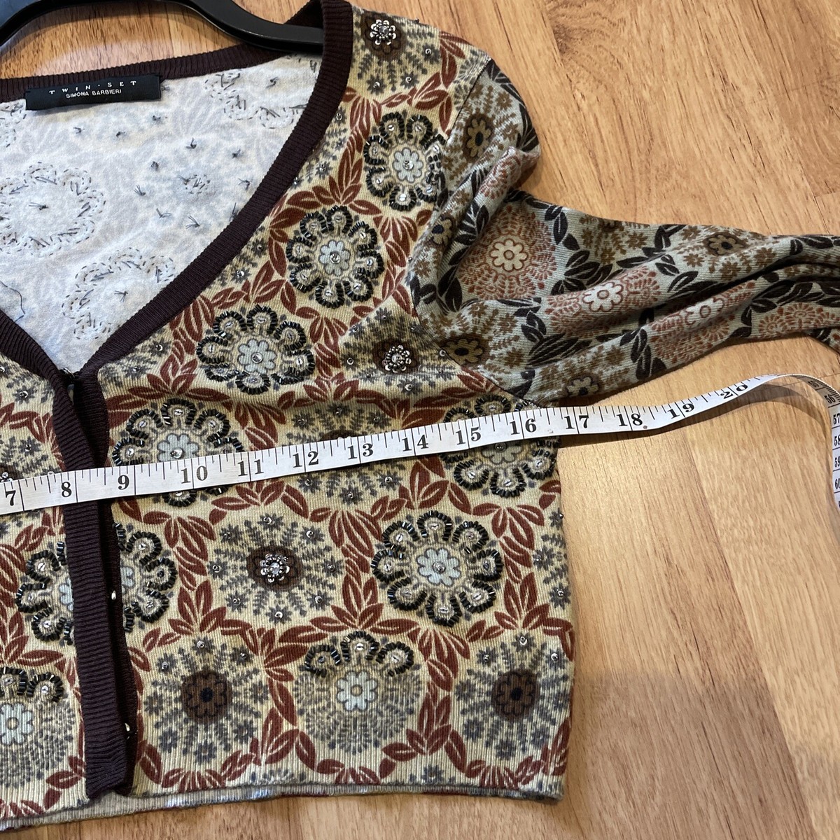 Crop Top Twinset Simona Barbieri - Taille S - Coton Embelli - Occasion Très Bon état - Style Débardeur Court
