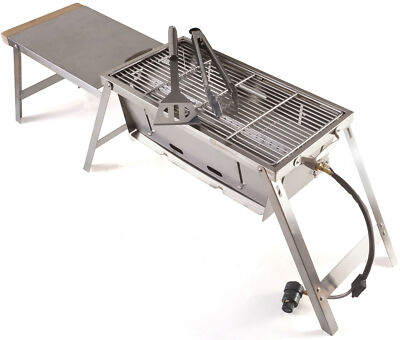 RidgeMonkey Grilla BBQ 65x22x30cm - tragbarer Grill zum Angeln, Campingzubehör