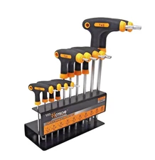 10PC T-Handle Torx Star Key Wrench Set 2 Drive Ends Stand Rack 262009