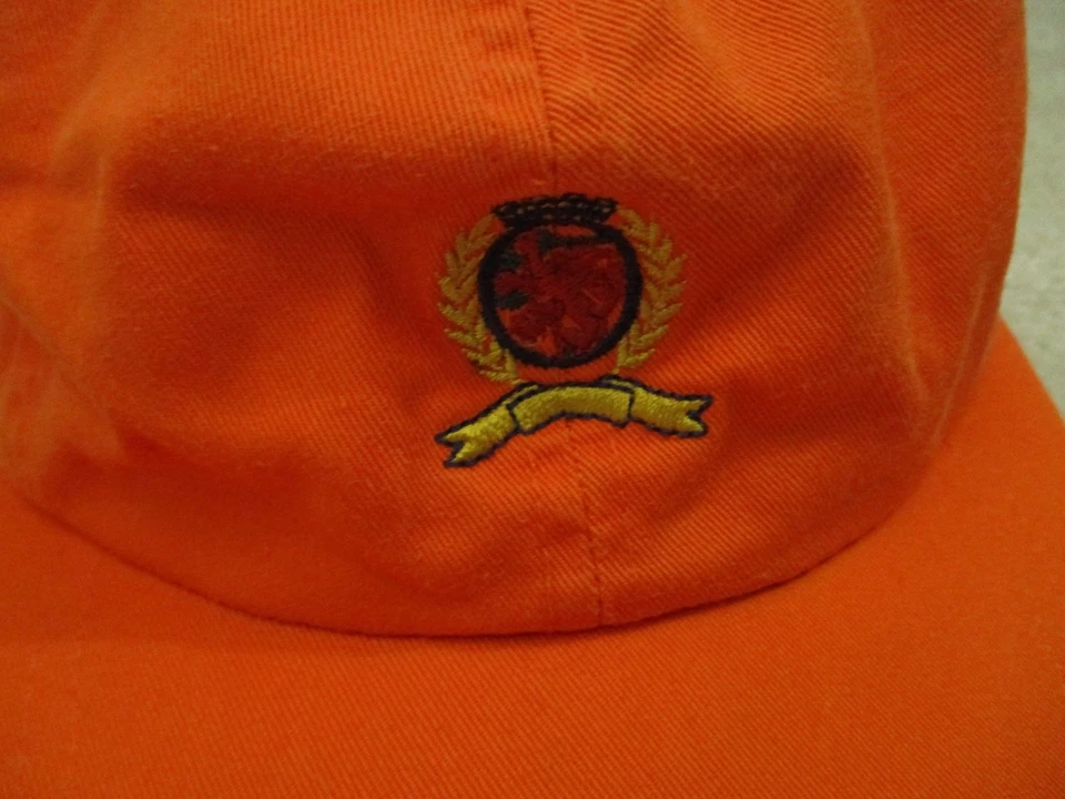 De colección Tommy Hilfiger Cuero Correa Cresta Sombrero Gorra Para Hombre Sarga Naranja Foto 2 de 4