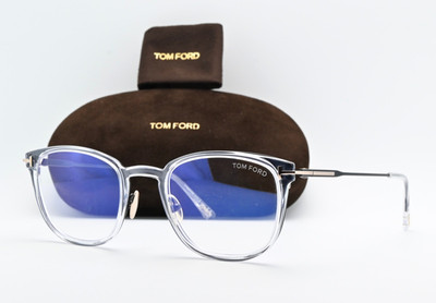 Tom Ford Brille TF5694 B 001 52-22 145 Titanium Blue Block Lens Japan Klar L XL