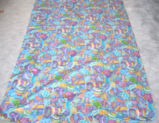 EASTER EGGS Vinyl Tablecloth 74" x 50 Oblong Flannel Back