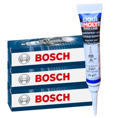 3x BOSCH Zündkerzen + LIQUI MOLY Fett für C30 C70 II S40 S60 I S80 V70 III