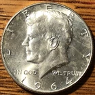 1964 P Kennedy Half Dollar - Brilliant AU Quality - FREE SHIPPING