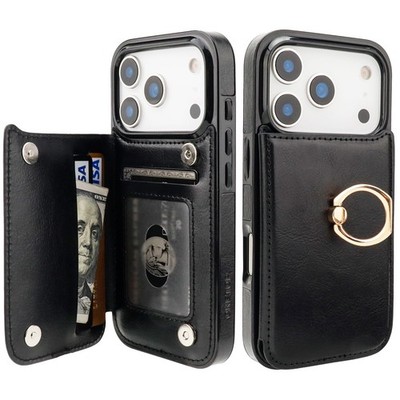 ONETOP for iPhone 17 Wallet Case with , 360° Rotation Ring Kickstand RFID Blo...