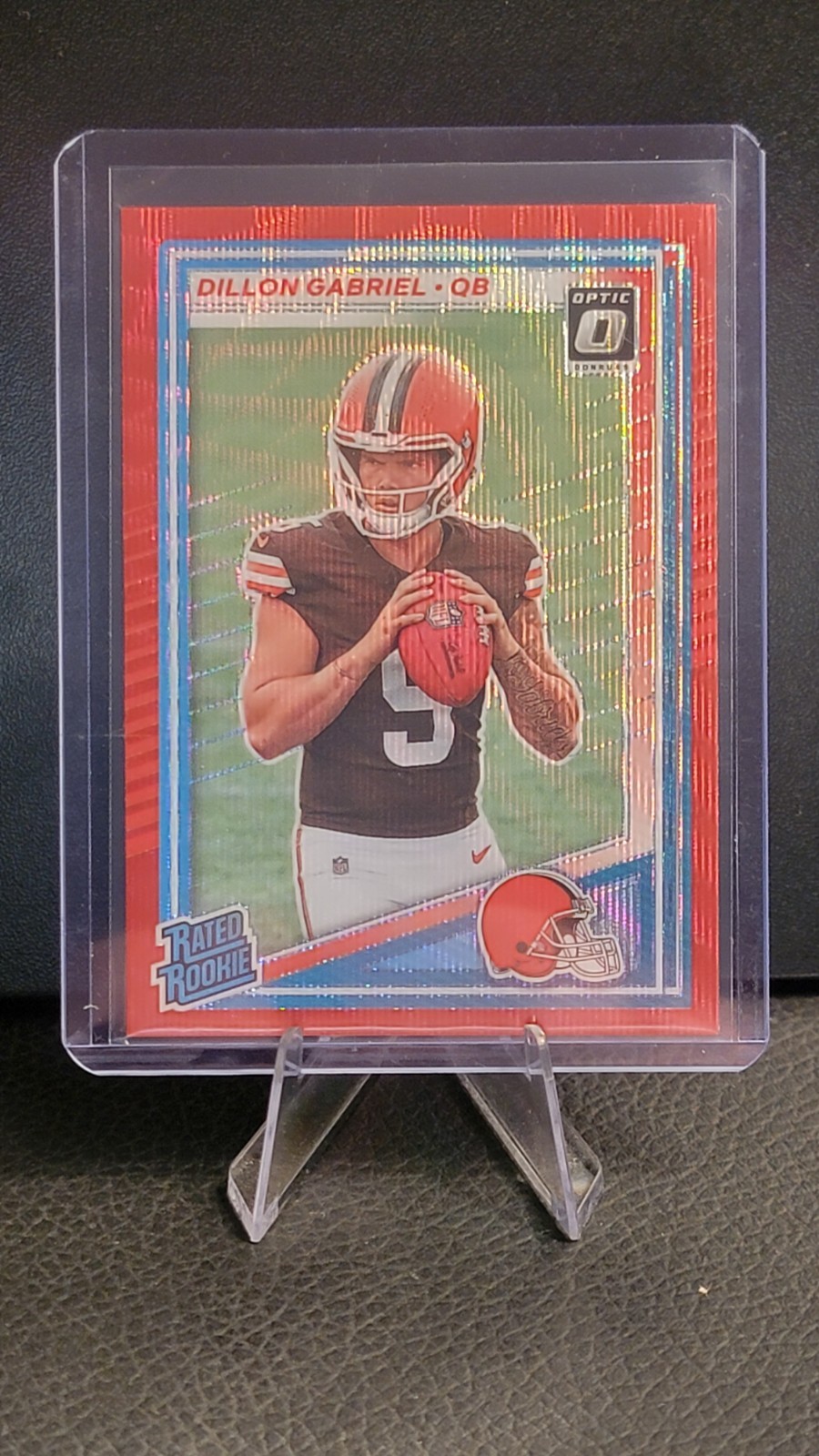 2025 Panini Donruss Dillon Gabriel Optic Preview Red Wave Prizm #316 RC