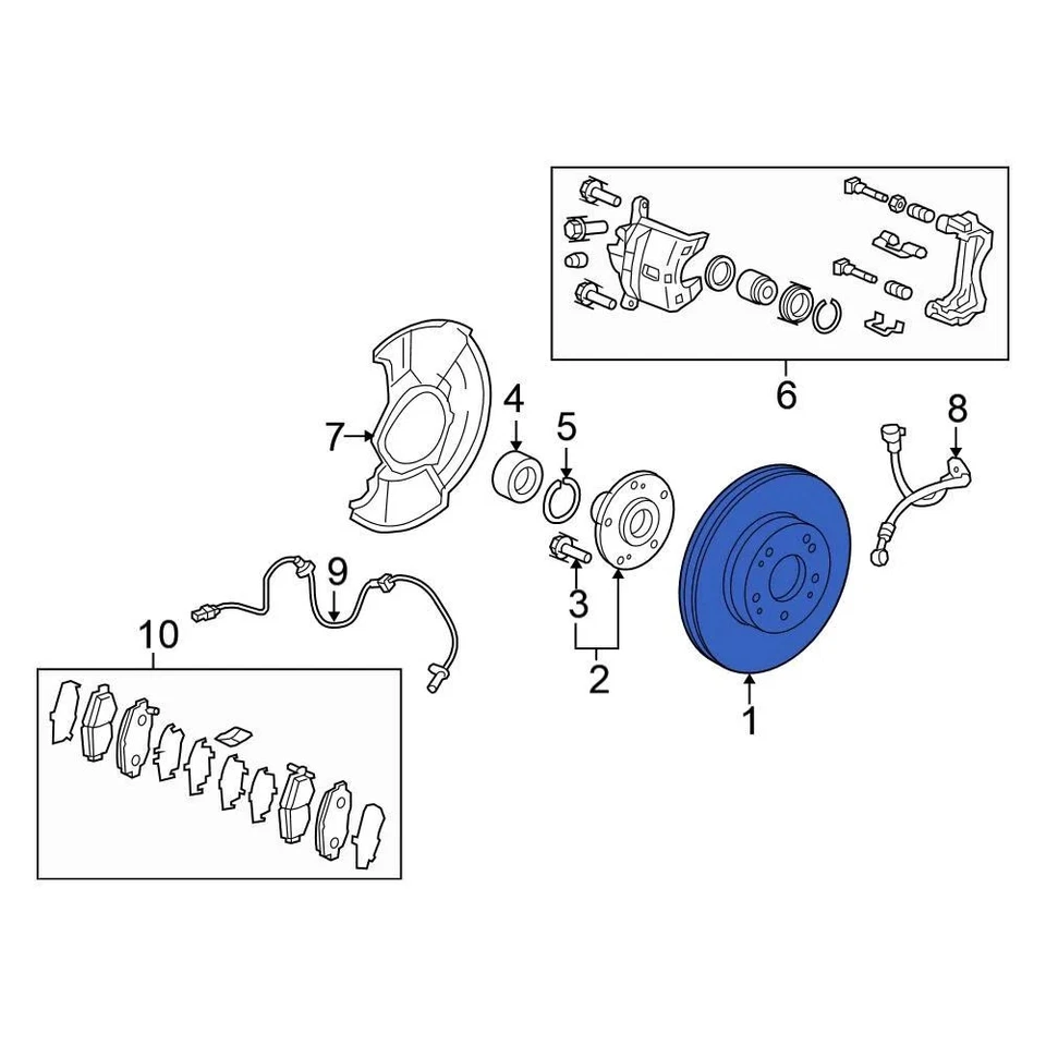 For Honda Civic 2006-2015 Honda 45251TA5A00 Front Disc Brake Rotor Foto 4 de 4