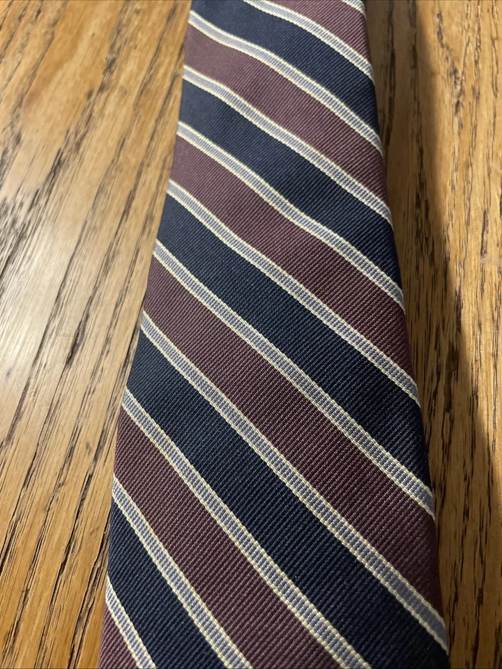 Corbata de seda Paul Stuart Repp vintage usada en excelente estado para hombre corbata regimiento rayas Reino Unido Inglaterra Foto 3 de 4