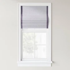 1pc 35"x64" Light Filtering Cordless Linen Blend Roman Window Shade Gray -