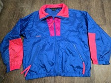 Columbia Intertrainer Vintage Retro Windbreaker Jacket Large Blue Pink