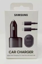 New Samsung 45W 2 Ports Super Fast Charging Dual Car Charger with Cable