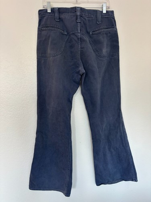 #ad Vintage Lee Bell Bottoms Pants Blue Saddle Back Talon Zip Bell Bottoms 70s RARE $189.77