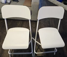 Ikea Franklin White Stool Bar With Backrest  Pair Measurements On Pictures