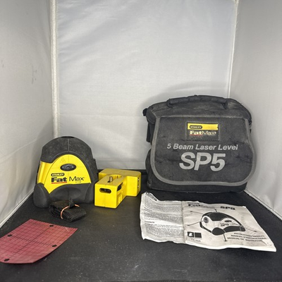 #ad Stanley Fat Max 5 Beam Laser Level SP5 Works Great $139.99