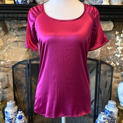 ETRO Magenta Ruched Sleeve Silk Top XS / S