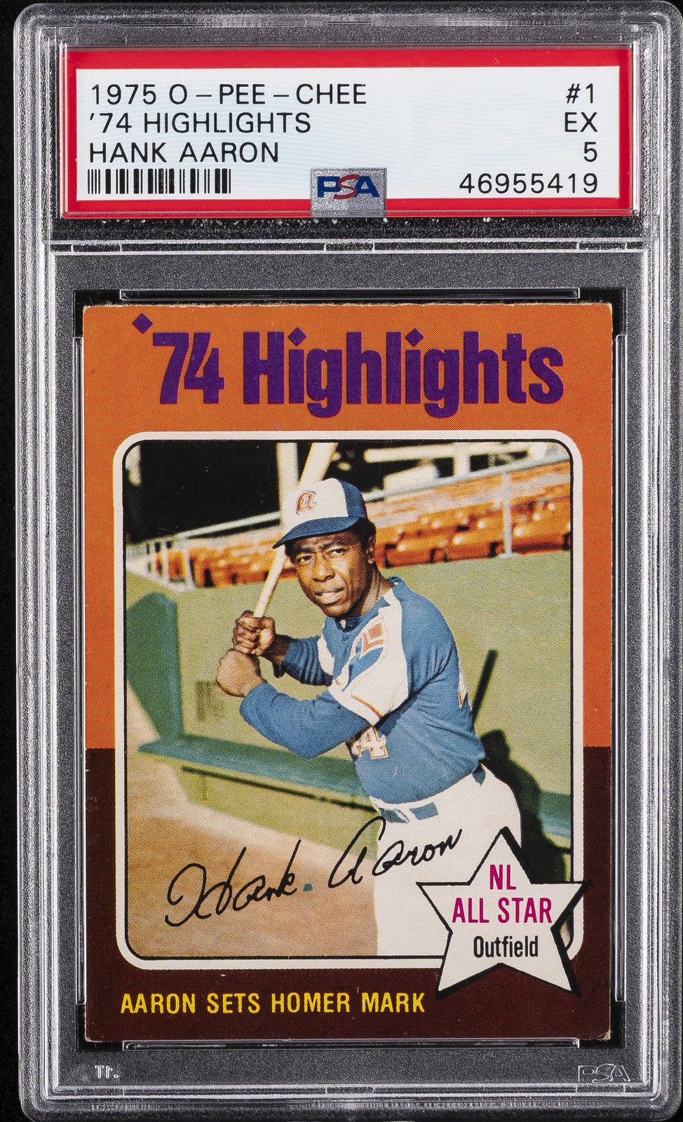 1975 O-PEE-CHEE HANK AARON #1 '74 HIGHLIGHTS PSA 5 | eBay