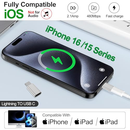 ????? ???????? Lightning to USB C Adapter for iPhone 16/15 Pro - Picture 4 of 7