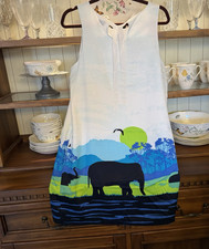 Crown & Ivy Elephant Animal Print Shift Dress Sleeveless Multicolor Size 14