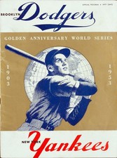1953 World Series Program Brooklyn Dodgers Program Cover On 12x8in Metal Sign