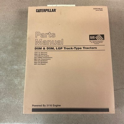 CAT Caterpillar D5M & LGP PARTS MANUAL BOOK CATALOG TRACTOR BULLDOZER sn 3CR 6GN