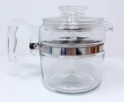 Complete Vintage Pyrex Flameware Glass 4 Cup Coffee Percolator Pot 7754-B READ