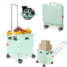 SELORSS BY10WX Foldable Utility Cart Rolling Crate Handcart Shopping Cart