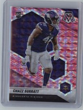 2021 Panini Mosaic Chazz Surratt Vikings Pink Camo RC Rookie Card. rookie card picture