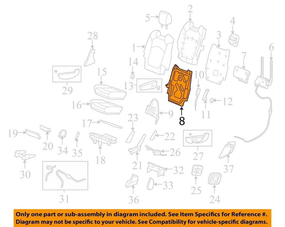 Chevrolet Buick Traverse 2011 cuadro enclave ASM R/asiento BK Cush 20916156 nuevo OEM Foto 2 de 3