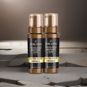 2 bottles Jergens Natural Glow Instant Sun Mousse Ultra Deep Bronze 6 oz