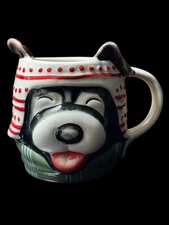 Tabletops Unlimited 18oz Furry Christmas Stoneware Dog Mug