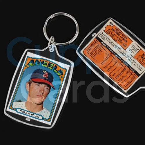 Nolan Ryan, 1972 Topps Baseball #595 | Mini Sports Card Keychain