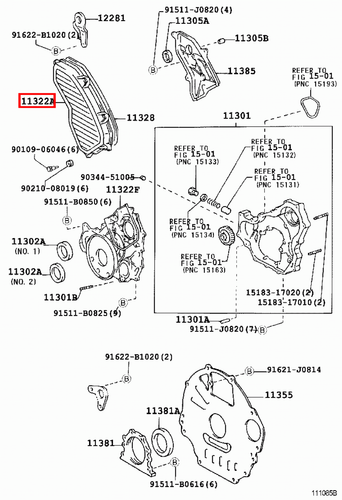 Genuine Toyota LandCruiser 105 Series HZJ 1HZ 4.2 Diesel Timing Belt Cover - Picture 4 of 14