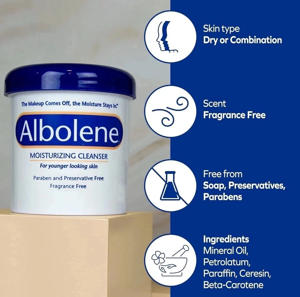 Limpiador hidratante y desmaquillante Albolene - 12 oz Foto 2 de 2