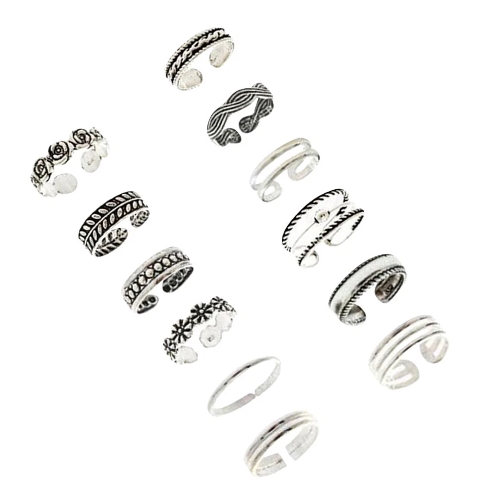 12 PCS Zehenring-Set Fußschmuck Für Freizeitkleidung Fussschmuck Frauen