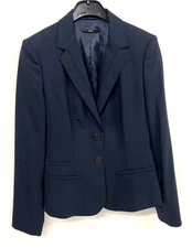 Hugo Boss Tailored Smart Blazer Womens UK 10 Navy Wool Business Jacket 211