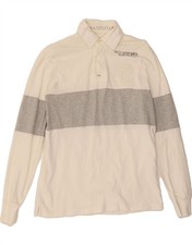 Polo uomo manica lunga MARINA MILITARE piccola bianca a righe cotone CB01