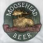 VTG MOOSEHEAD CANADA LAGER BEER PLASTIC SIGN BAR MAN CAVE DECOR CABIN HUNTING