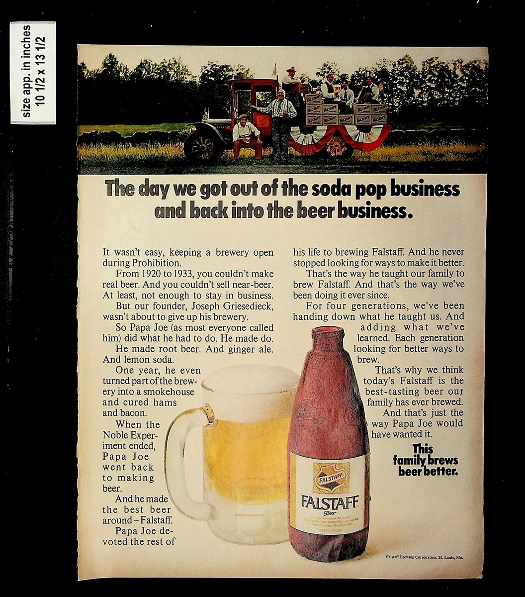 1969 Falstaff Family Brews Better Beer Vintage Print Ad 016062 | eBay