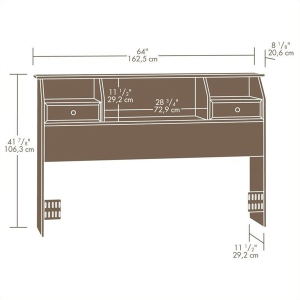 Sauder 410847 Shoal Creek Oiled Oak Full/queen Bookcase Headboard for