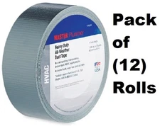 (12) Master Plumber 1126785 1.89" x 35 yard Contractor All Weather HD Duct Tape