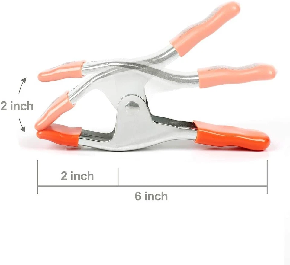 PONY 6''Heavy Duty Spring Clamps Set 2''Jaw Opening 6-Pack Nickel-plated Steel - Image 3 of 4