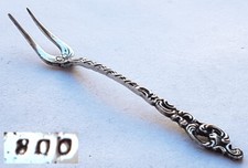 Fourchette De Service Rokoko / Fourchette À Citron En Argent 800 Vers 1900 O448