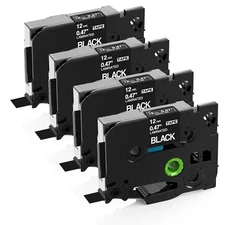 Greateam TZe-335 Label Maker Tape White on Black Replacement for Brother TZe ...