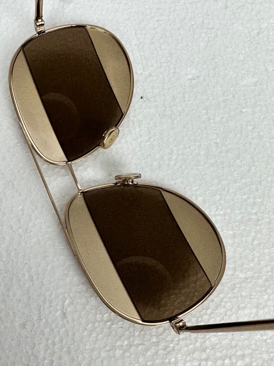 Christian Dior Gold‑Tone Mirror Sunglasses – Oversized Metal  display picture 2